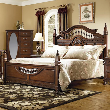 Queen-Size Spindle Headboard & Footboard Bed